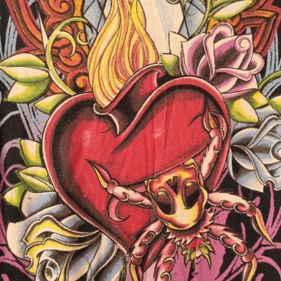 Christian Audigier Thin Cotton Logo Graphic Tunic Shirt Size S - Picture 3 of 11